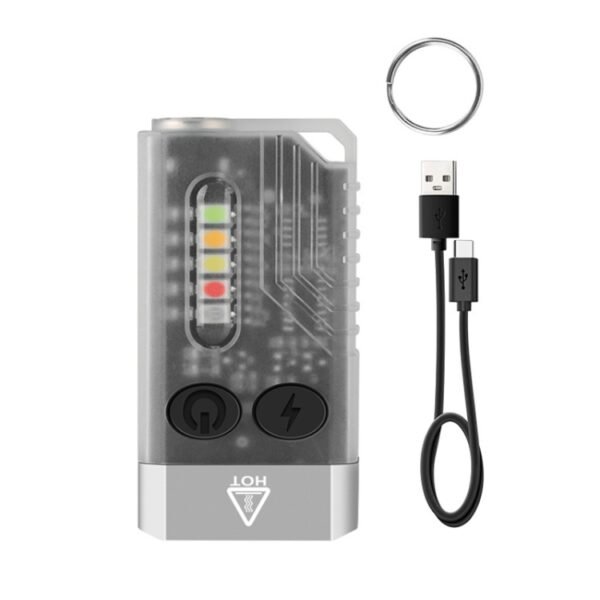 V10 Llavero portátil Luz USB Recargable Mini linterna brillante