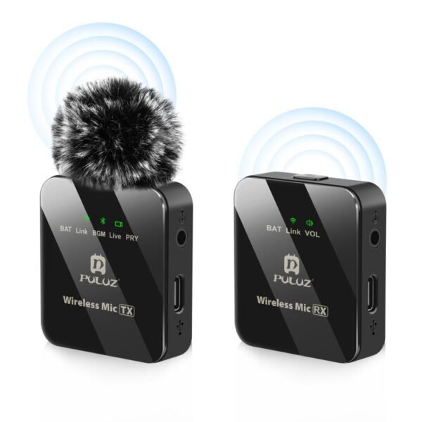 Micrófono Lavalier Inalámbrico PULUZ 1 TX + 1 RX, 1 TX + 1 RX